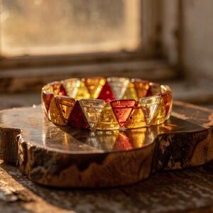 🆕 unique Amber soft Bengal bracelet.